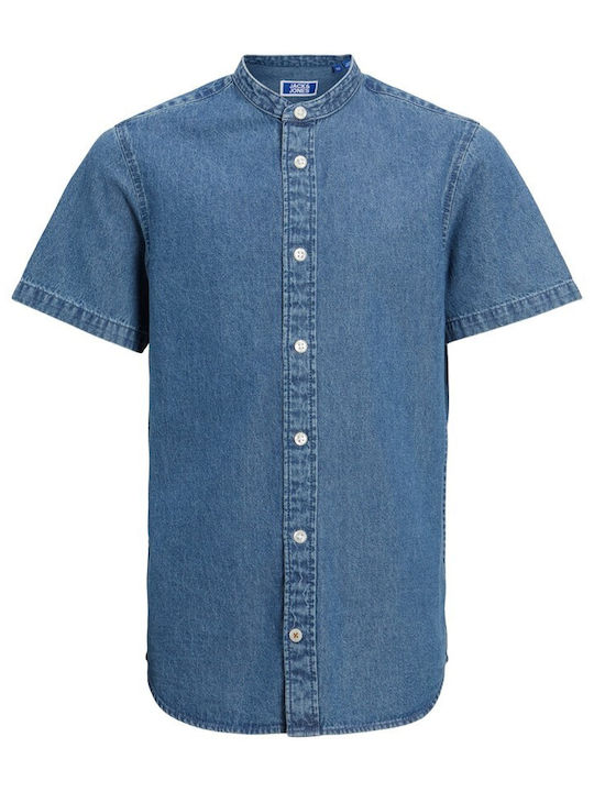 Jack & Jones Cămașă pentru copii Cu mânecă scurtă Denim Albastru deschis