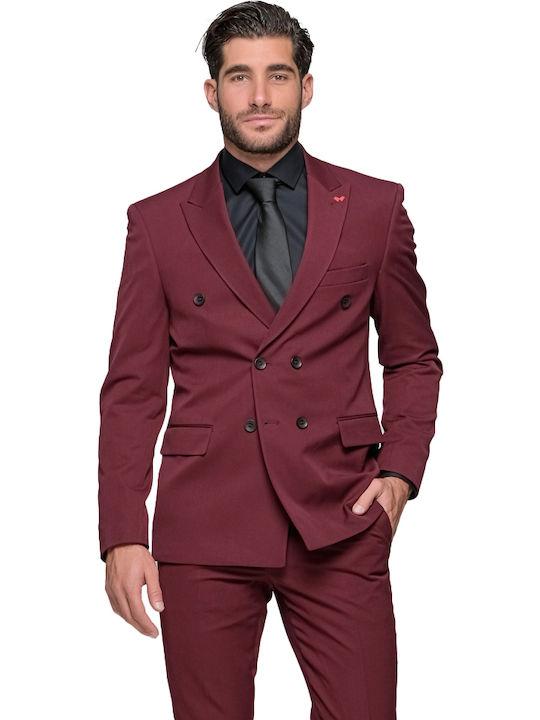 Men's Suit Slim Fit Burgundy