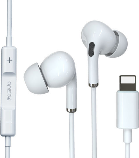 Yesido YH-36 În ureche Handsfree cu două căști cu mufă Lightning Alb