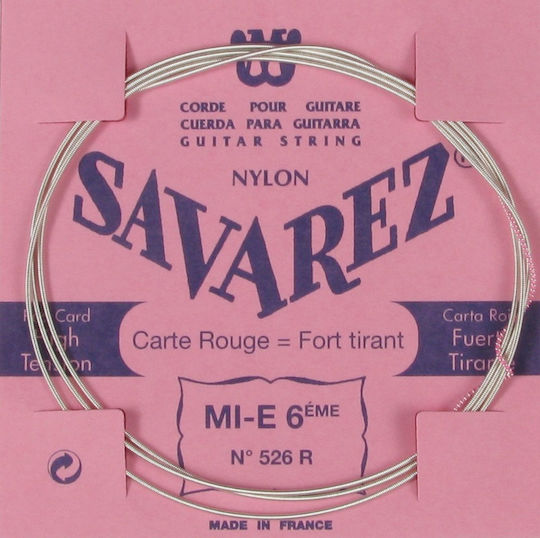 Savarez Einzelne Nylon Saite für Klassische Gitarre E6 Red