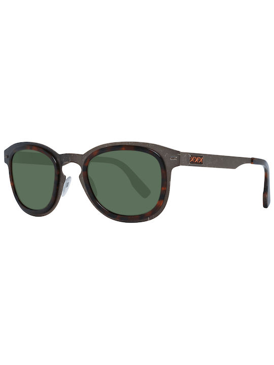 Zegna Sonnenbrillen mit Braun Rahmen und Grün Linse ZC0007 20R