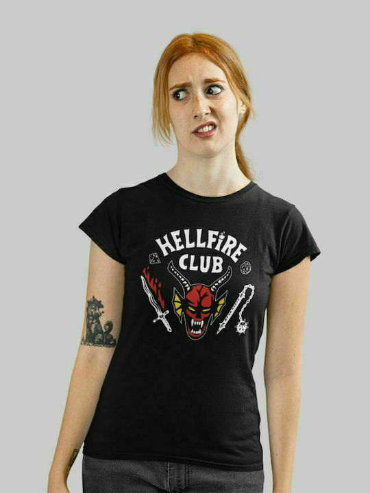 Stranger Things Femeiesc Tricou Clubul Hellfire Negru