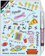 Blue Sky Friends Set 2 Bloc Notes A5 Cu dungi cu Suport pentru Stilou Albastru