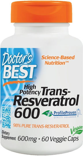Doctor's Best Транс-Ресвератрол 600mg Специална Хранителна Добавка 60 Растителни Капсули