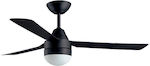 Bayside Megara 531018 Ventilator de Tavan 122cm cu Lumină și Telecomandă Black