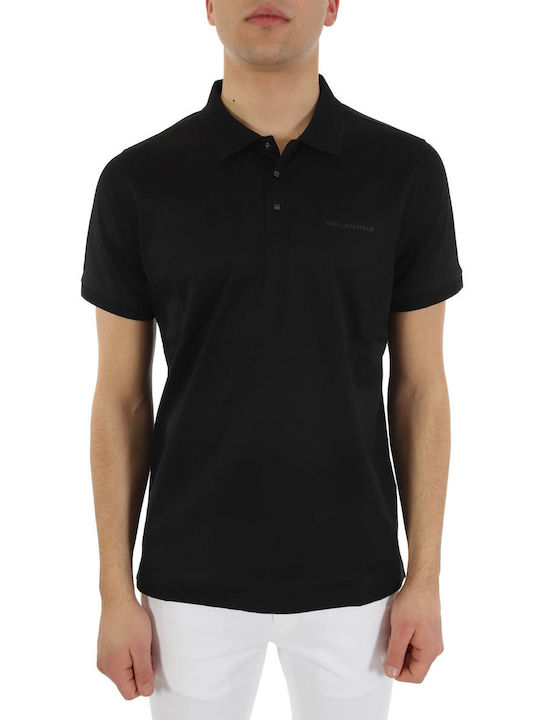 Karl Lagerfeld Men's Short Sleeve Blouse Polo Black