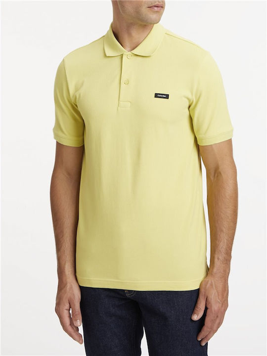 Calvin Klein Ανδρικό T-shirt Polo Κίτρινο