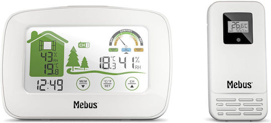 Mebus 40903 Wireless Digital Weather Station Wall Mounted White
