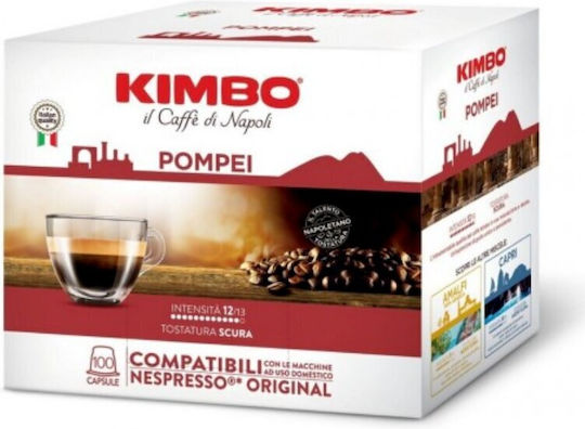 Kimbo Kapseln Espresso Pompei Kompatibel mit Maschine Nespresso 100Mützen