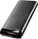 LogiLink PA0286 Power Bank 10000mAh cu 2 Porturi USB-A și Port USB-C Negru