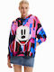 Arty Mickey Damen Sweatshirt Kapuzen Mehrfarbig