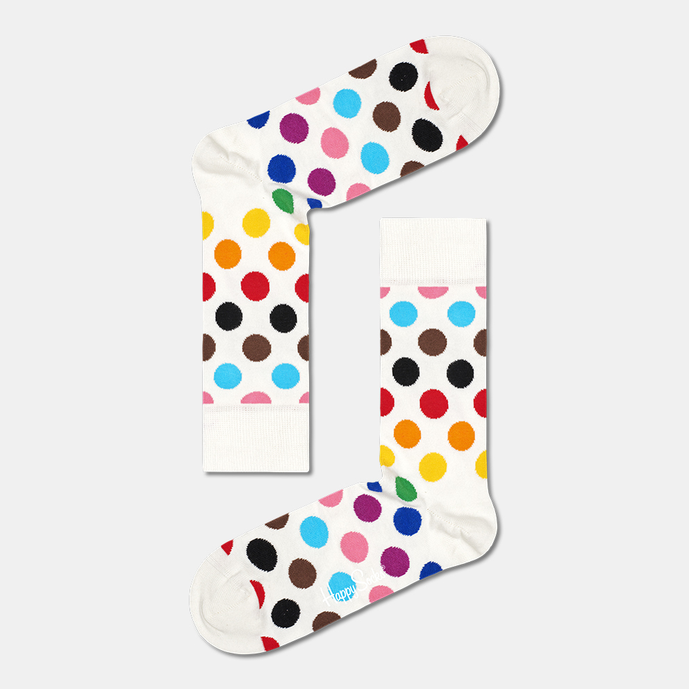 Happy Socks Big Dot Men's Opaque Socks, White - Blue - Red