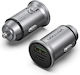 Vention Φορτιστής Αυτοκινήτου 18W με Θύρες: 1xUSB 1xType-C Γκρι