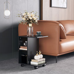 Ankor Side Table with Wheels Black