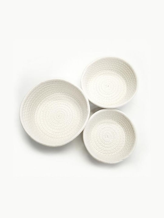 Set of Decorative Baskets Straw White 3pcs Next