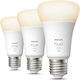 Philips Smart Λάμπες LED 9W για Ντουί E27 και Σχήμα A60 Θερμό Λευκό 806lm Dimmable 3τμχ