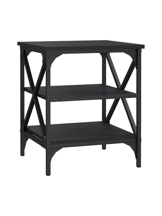 Rectangular Wooden Side Table Black L40xW42xH50cm