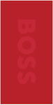 Hugo Boss Solid Beach Towel Cotton Red 160x80cm.