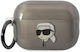 Karl Lagerfeld Karl Head Θήκη Σιλικόνης με Γάντζο σε Μαύρο χρώμα για Apple AirPods Pro