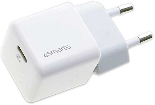 4Smarts 4Smarts GaN Handyladegerät ohne Kabel mit USB-C Ausgangsanschluss 30W Stromlieferung Weiß
