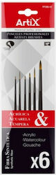 Artix Σετ Πινέλα No1 / No2 / No3 / No4 / No8 6τμχ Artix Σετ Πινέλα No1 / No2 / No3 / No4 / No8 6τμχ