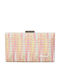 Damentasche Clutch Rosa/Silber