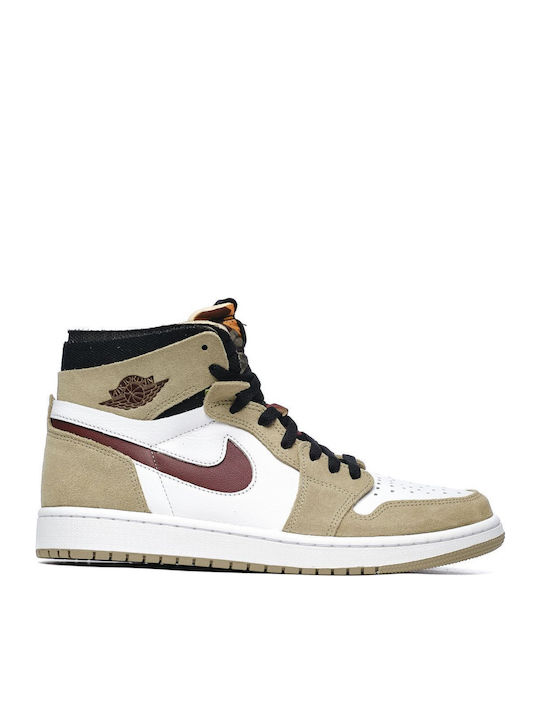 olive green and red jordans