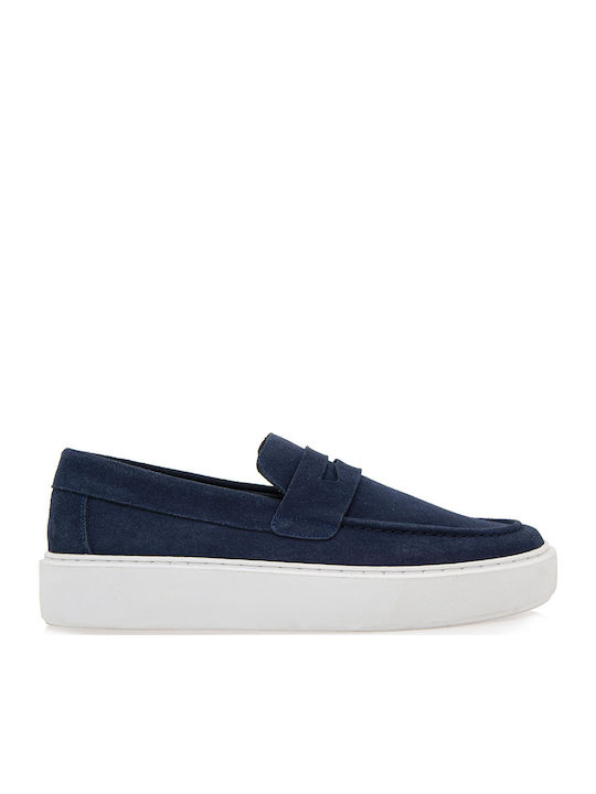 Suede Ανδρικά Loafers σε Μπλε Χρώμα