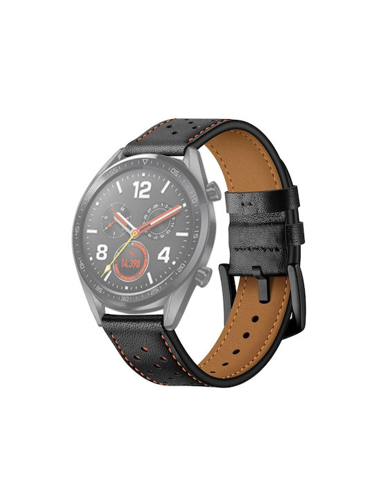 Hole Armband Leder Black (Amazfit GTR 2/GTR 2e)