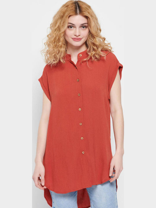 FBL007-10305 Women's Monochrome Long Sleeve Shirt Orange