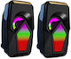 Arrango AC76405 Ηχεία Υπολογιστή 2.0 με RGB Φωτισμό Μαύρα