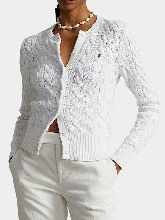 Women's Knitted Cardigan with Buttons White