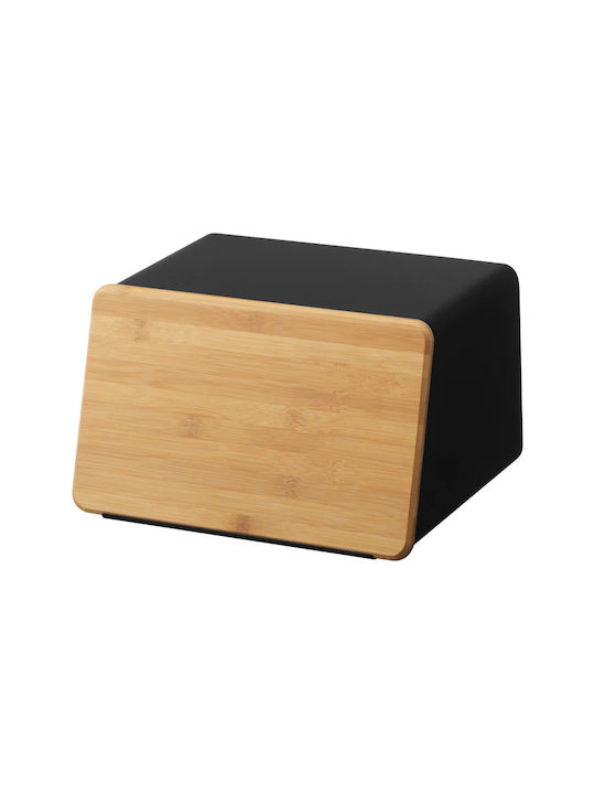 Yamazaki Bread Box with Lid Metallic In Black Colour 31.5x24.5x18.5cm