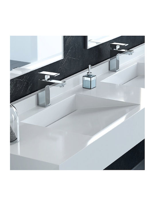 Sanitec Matrix Triple Wall Mounted Wall-mounted / Inset Sink Porcelain 250x52x6cm Gray