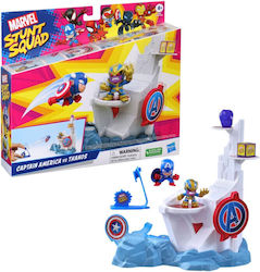 Hasbro Miniatur-Spaßspielzeug Stunt Squad Tower Smash Captain America & Thanos Spielset für 4+ Jahre (Mehrfach Unterscheidung)