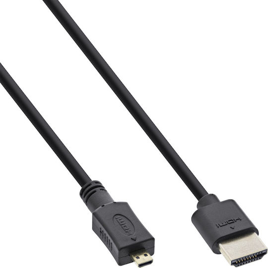 InLine Cable HDMI male - micro HDMI male 0.3m Μαύρο