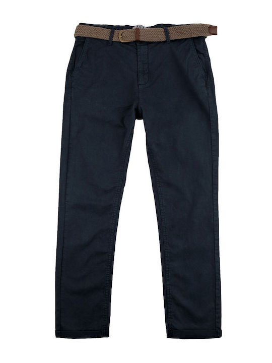 Elastic Navy Blue Chino Trousers