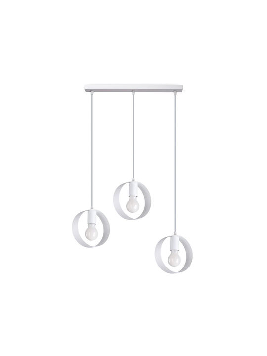 Sollux Titran Pendant Light Three-Light Rail for Socket E27 White