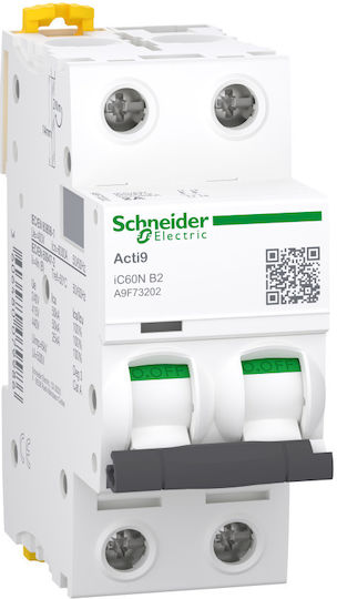Schneider Electric Automatic Circuit Breaker 2A Double-pole AC A9F73202