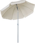 Outsunny Foldable Beach Umbrella Diameter 2.2m Cream White