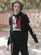 7519 Hoodie Attack on Titan Black
