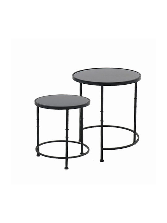 Rotund Set Zigon Metalic Negru 2buc L54xP54xH61cm.