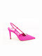 Sante Leather Pointed Toe Fuchsia High Heels with Strap