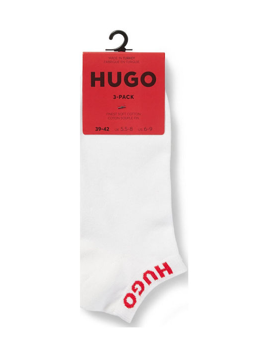 Hugo Men's Solid Color Socks White 3Pack