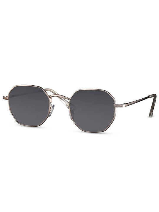 Solo-Solis Sunglasses with Silver Metal Frame and Gray Lenses NDL2944
