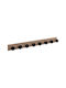 5Five Vintage Wooden Wall Hanger 8 Hooks Black 80x6.5x8cm