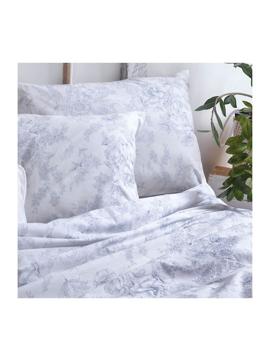 Rythmos Lucette Set Coverlet Queen Size Cotton Blue 220x240cm 3pcs