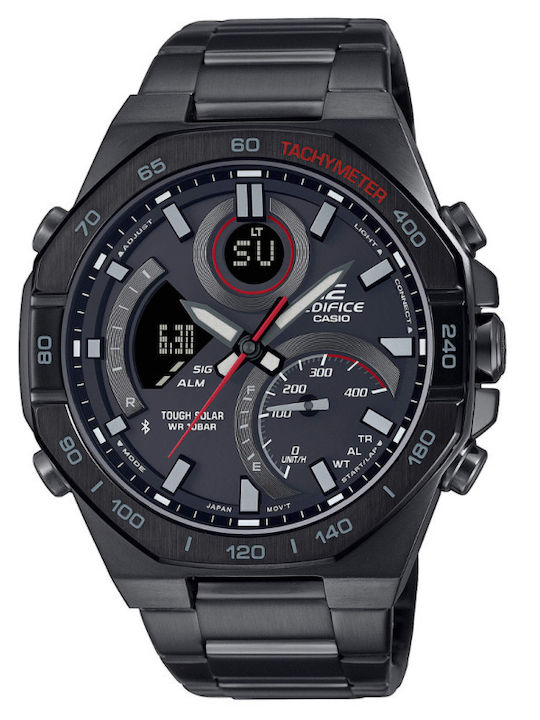 Casio Edifice Analog/Digital Men's Watch 51mm Chronograph Battery With Black Steel Bracelet