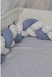 Baby Oliver Crib Bumpers Braided Inside Blue 20x200cm