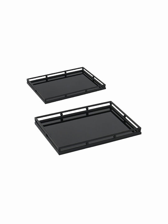 Art et Lumiere Metallic Rectangular Decorative Tray 2pcs